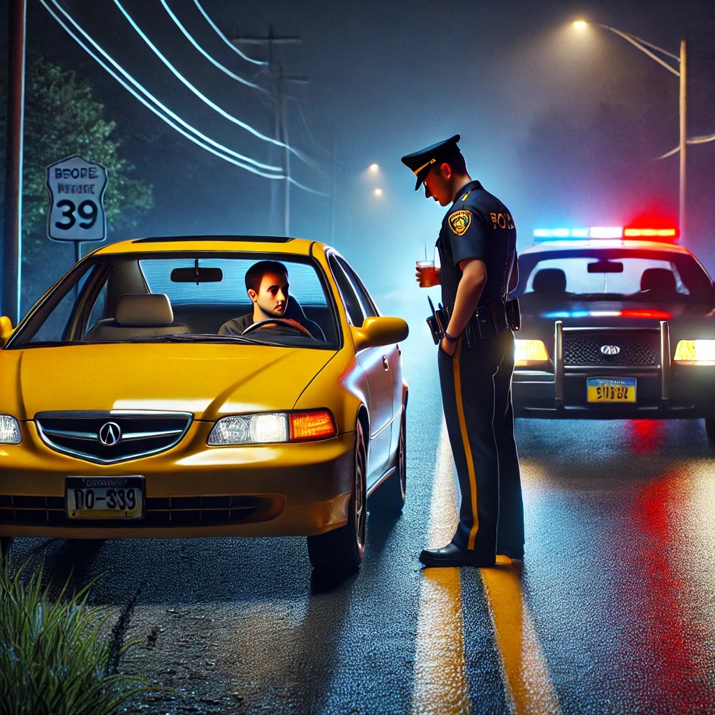 Pennsylvania State Police officer conducting a DUI traffic stop