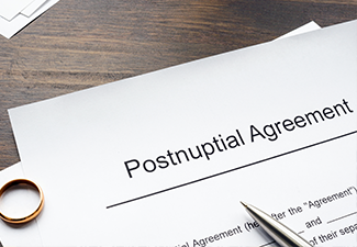 Postnuptial agreement form and golden ring