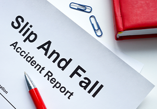 Slip and fall accident report and notepad