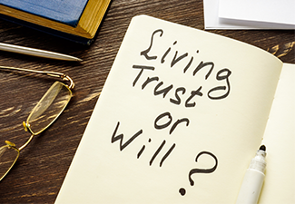 Living trust or will question on the page