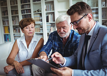 Senior couples preparing estate plan