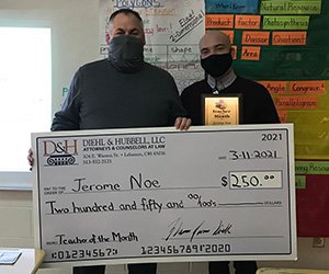 Jerome Noe(pictured with Principal Cliff Franz) 