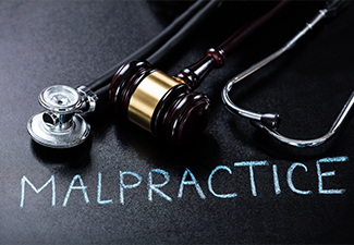 Malpractice Concept On Blackboard
