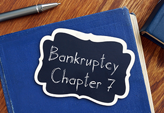 Bankruptcy Chapter 7 is shown on the conceptual business photo