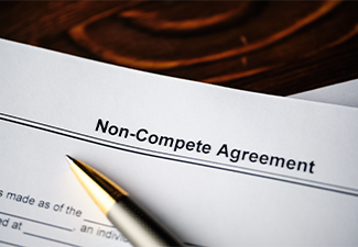 Legal document Non-Compete Agreement on paper