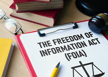 The Freedom of Information Act (FOIA) Document and Gavel
