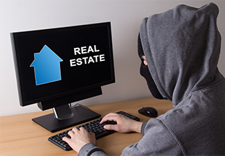 Person in mask searching about Real Estate