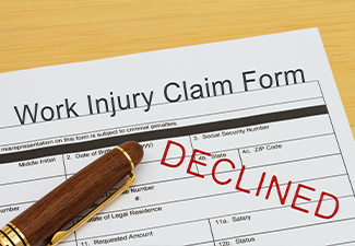 Work Injury Claim Form Declined Paper