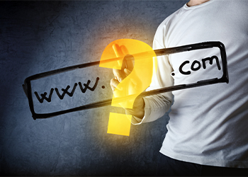 Question mark in place of domain name