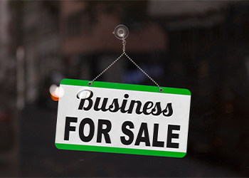 Business for sale sign in window