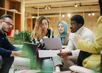 Group of Multiethnic People in workspace