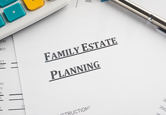 Family estate planning on the desk