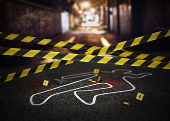 Crime scene of a murder case
