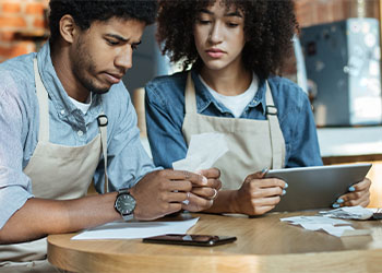 Small business owner struggling financially
