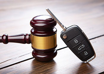 Gavel and car keys