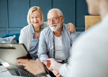 Old couples discussing on estate plan with professional