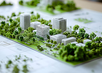 Blueprint Showcasing Urban Planning and City Zoning Layout