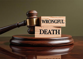 Wrongful Death words on wooden block with gavel