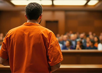 Criminal Trial in courtroom