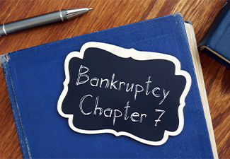 Bankruptcy Chapter 7 is shown on the conceptual business photo