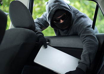 Laptop being stolen from car