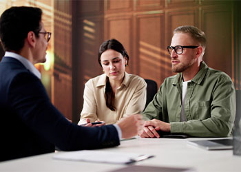 Divorced couples with attorney