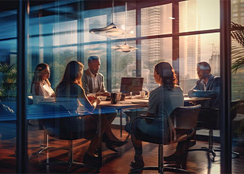 Group of businesspeople meeting for brainstorming ideas