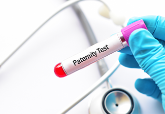Test tube with blood sample for paternity test
