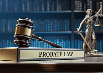 Probate Law book and Gavel on table