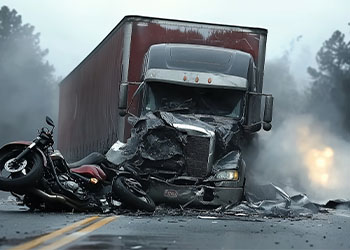 Truck accident on highway