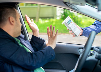 Driver refusing breathalyzer test