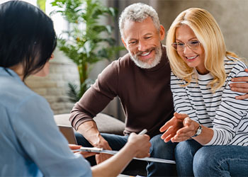 Attorney presenting suitable estate plan for couples