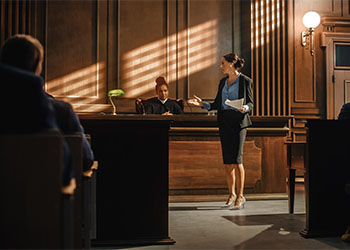 Female Prosecutor Presenting the Case
