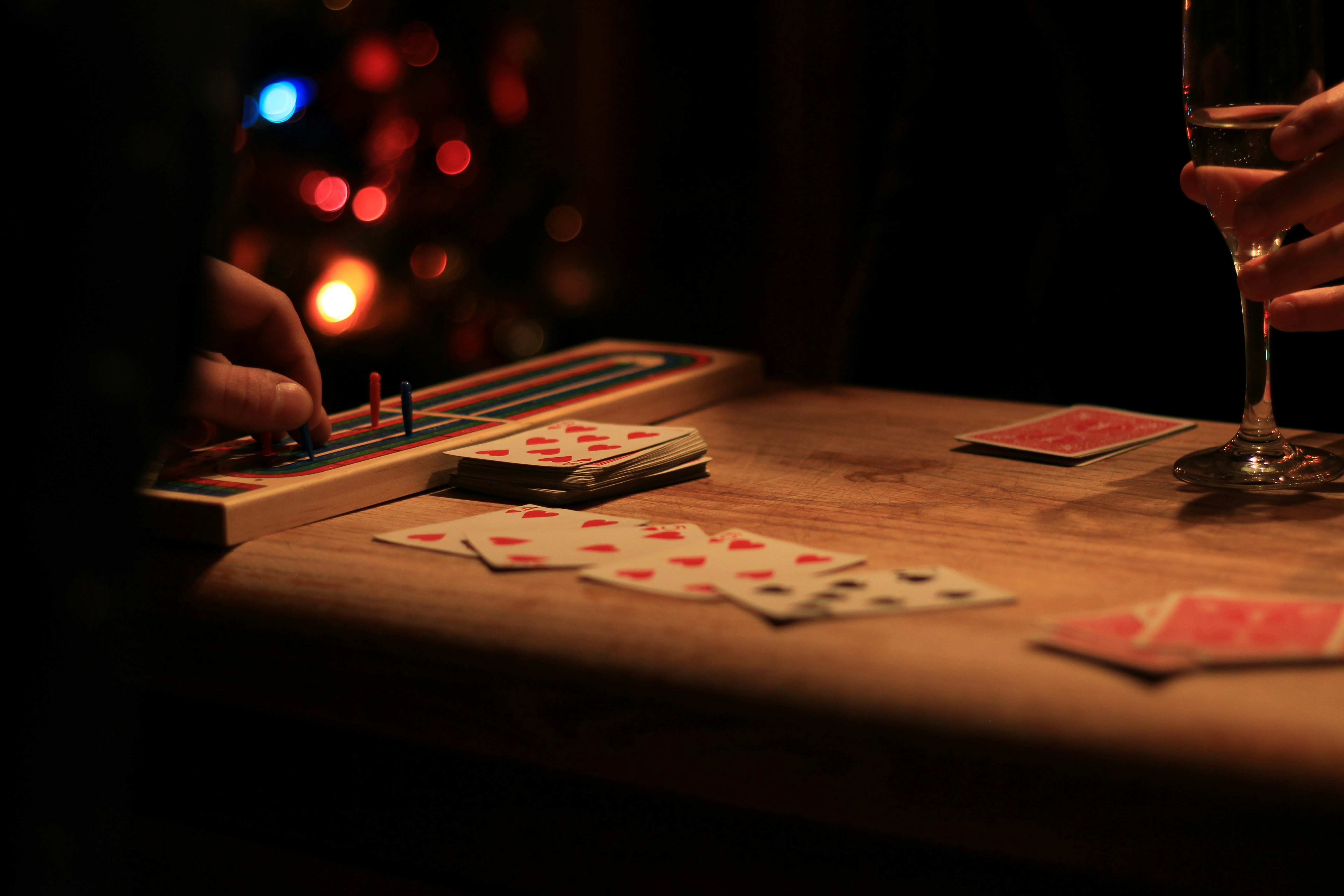 Poker game happening at an underground casino
