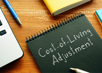 Cost-of-Living Adjustment words on notebook