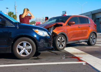 Crashed cars at Intersection