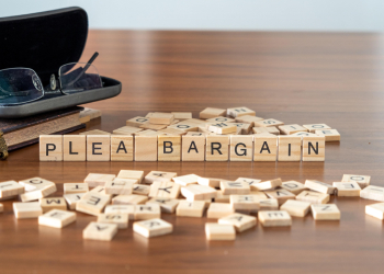 Plea Bargain words formed on wooden cubes