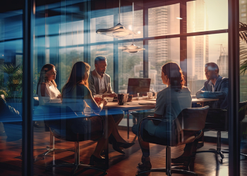 Shareholders meeting in conference room