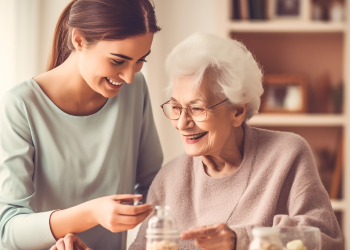 Old women with her guardian