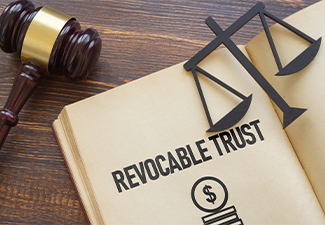 Revocable Trust is shown using the text and court gavel