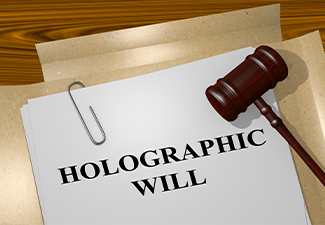 Holographic Will Document with Gavel on the Table