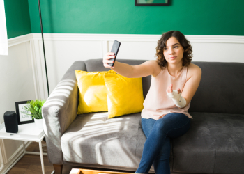 Injured Women taking a selfie