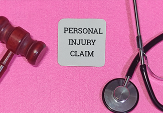 Legal concept of personal injury claim with a gavel and stethoscope