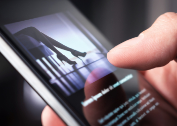 Man watching erotic video in phone