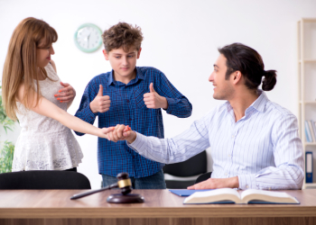 Happy kid upon parents agreement