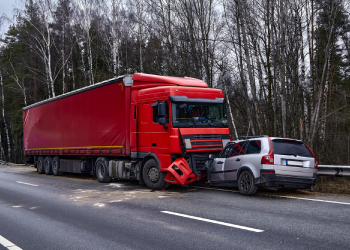 Truck Crash with Car in Highway