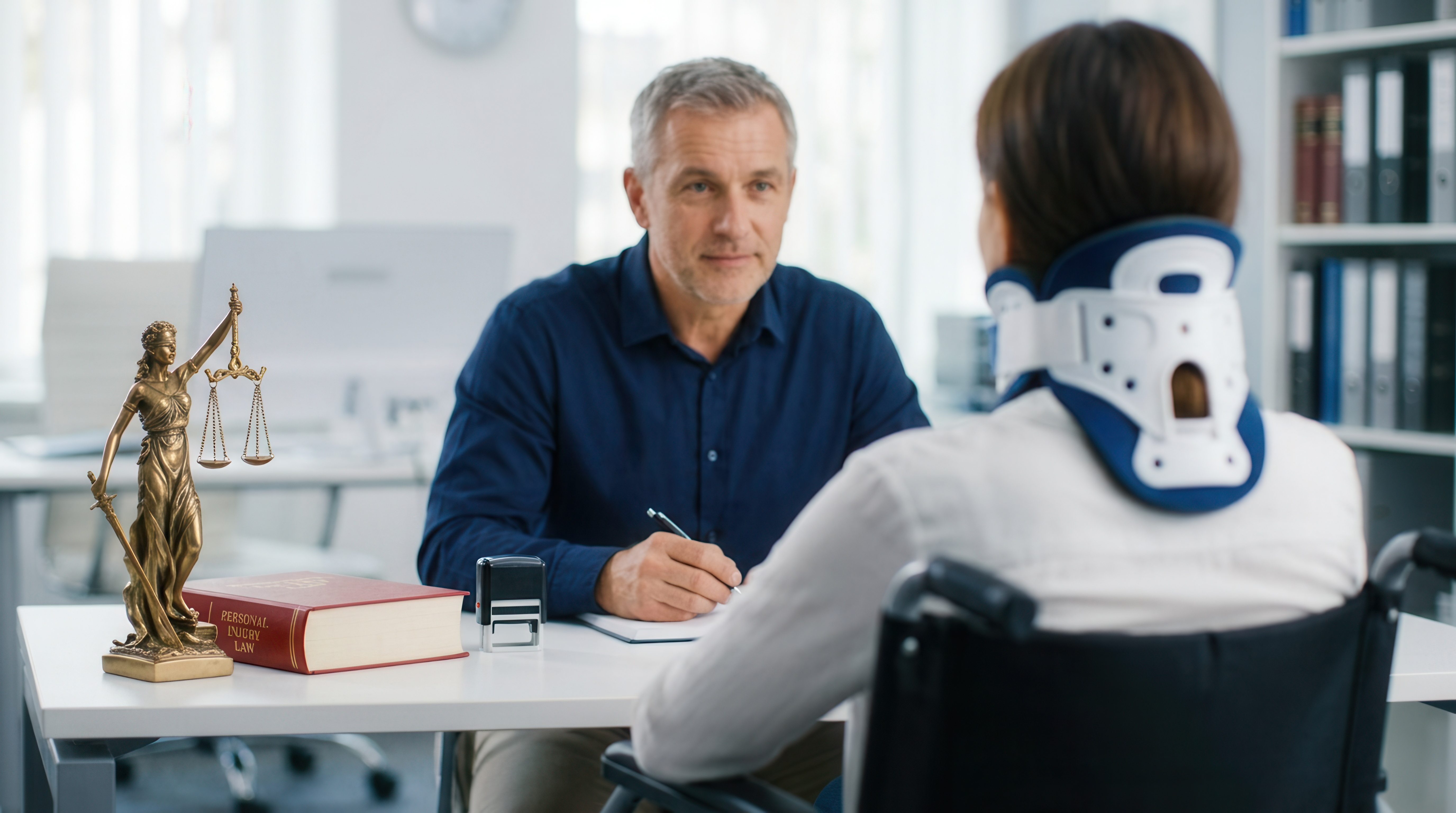 Injured women with attorney