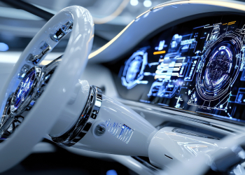 Car dashboard with various sensor data