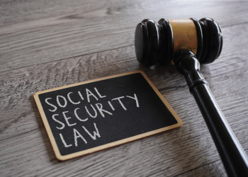 Gavel and Black Board with Text Social Security Law