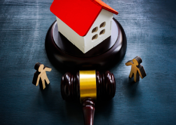 House model, gavel and figurines